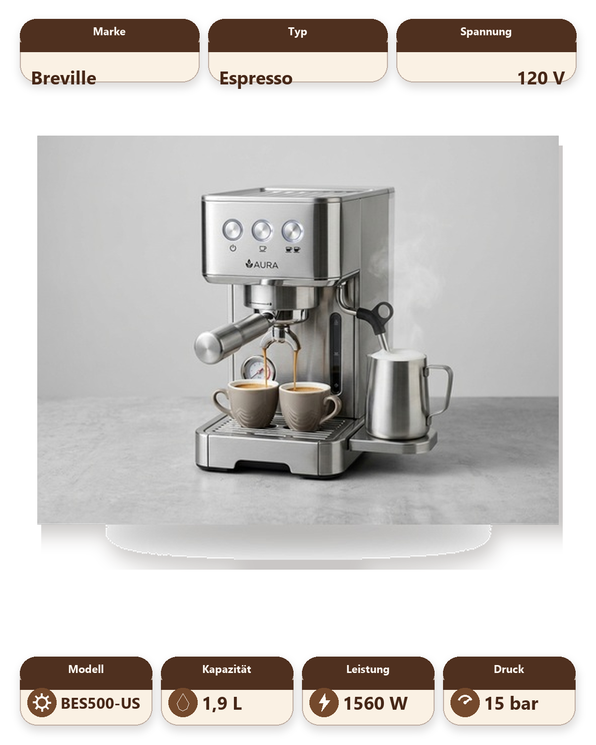Breville the Bambino® Plus (BES500 - US 120V)