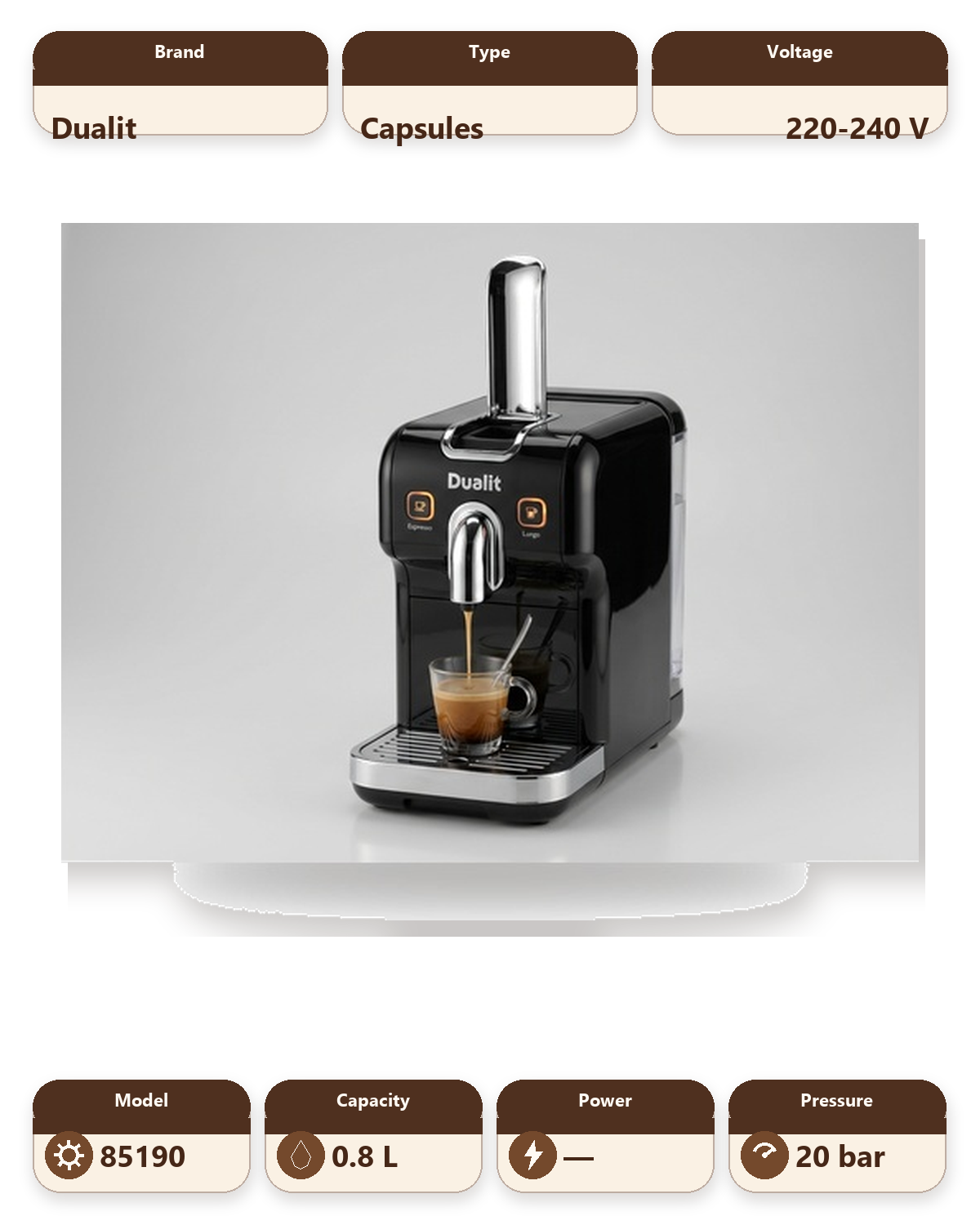 Dualit Coffee Pod Machine