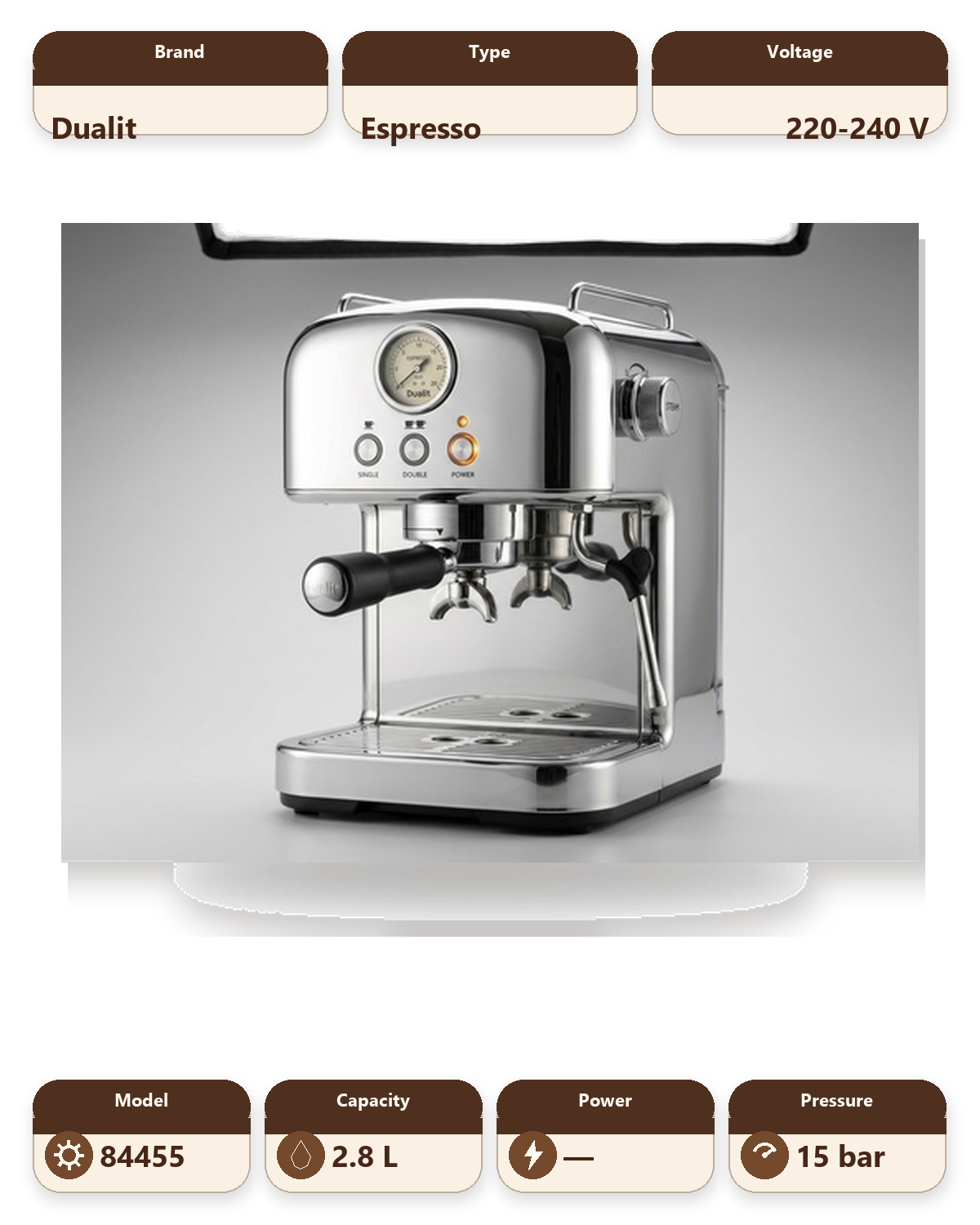 Dualit Espressivo Pro Coffee Machine