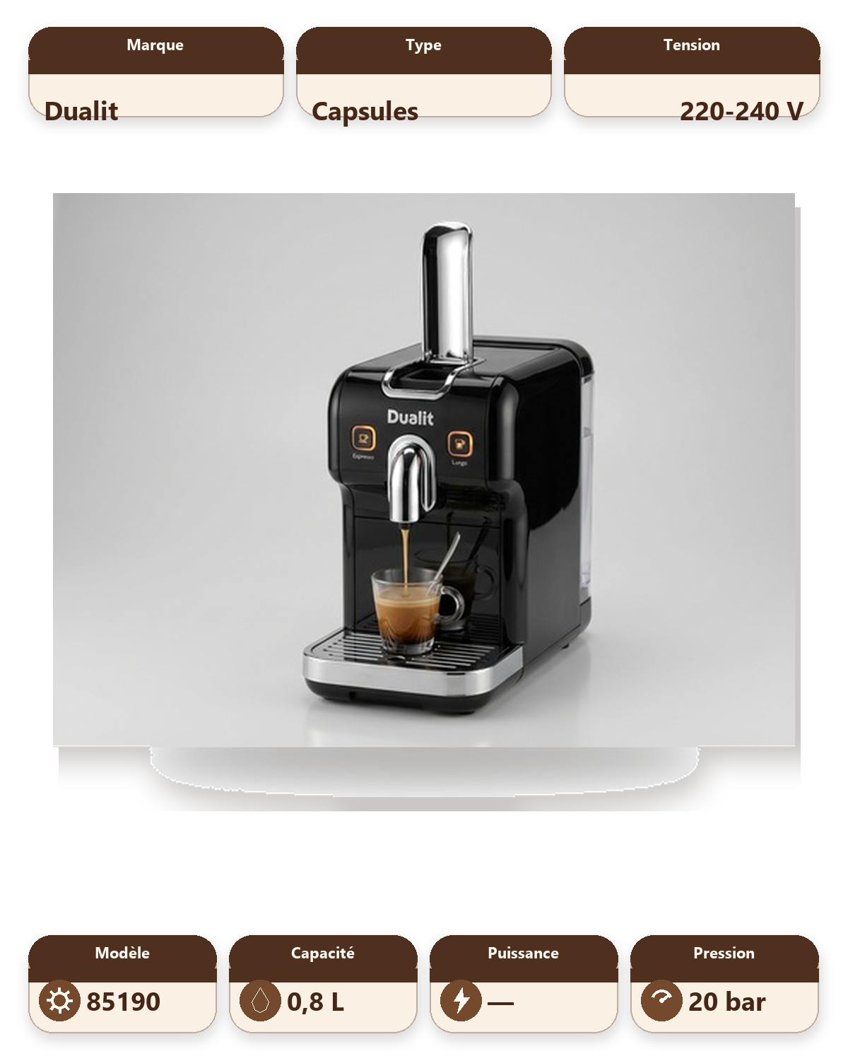 Dualit Coffee Pod Machine