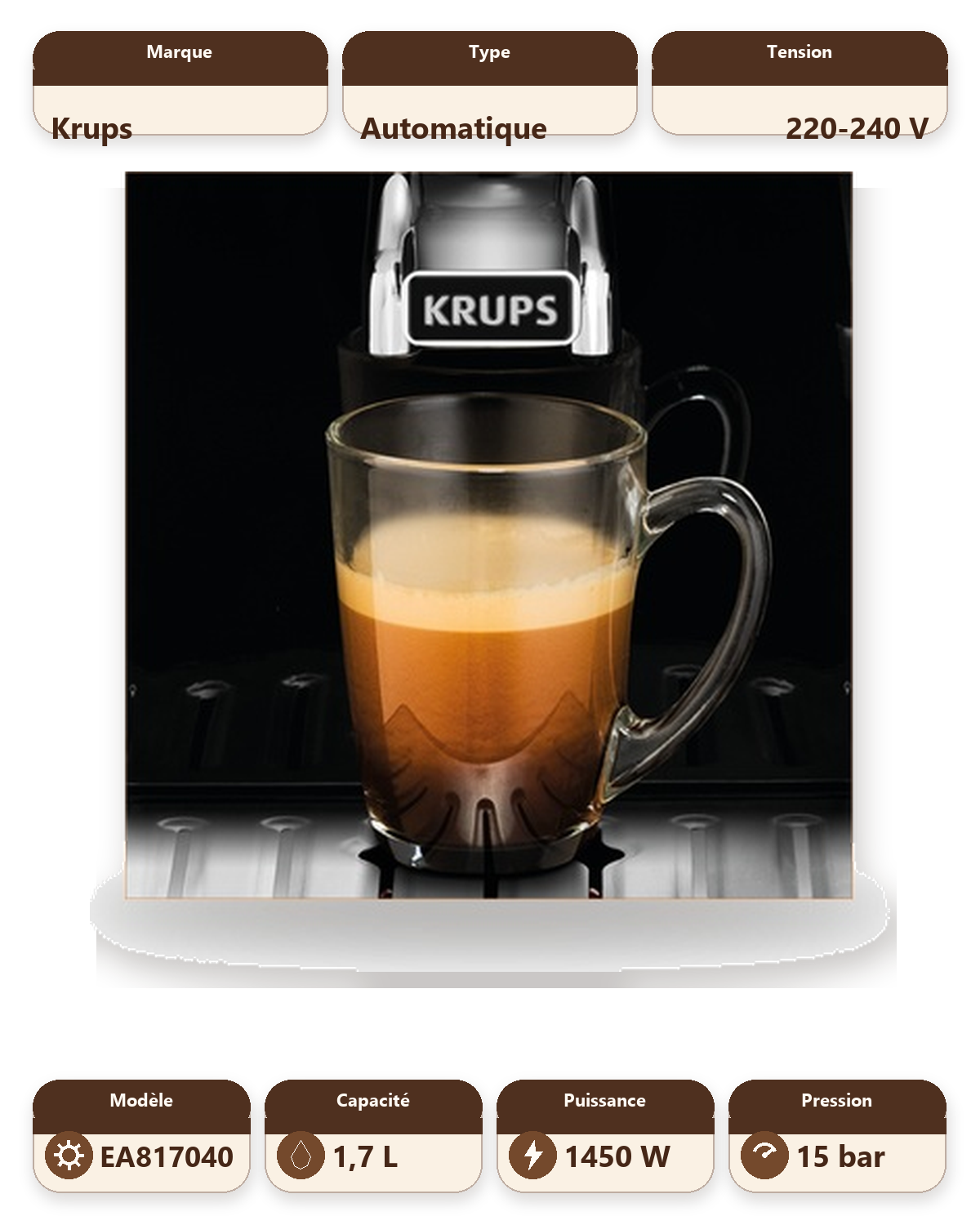 Krups Arabica Digital EA817040 Espresso Bean to Cup Coffee Machine / Black