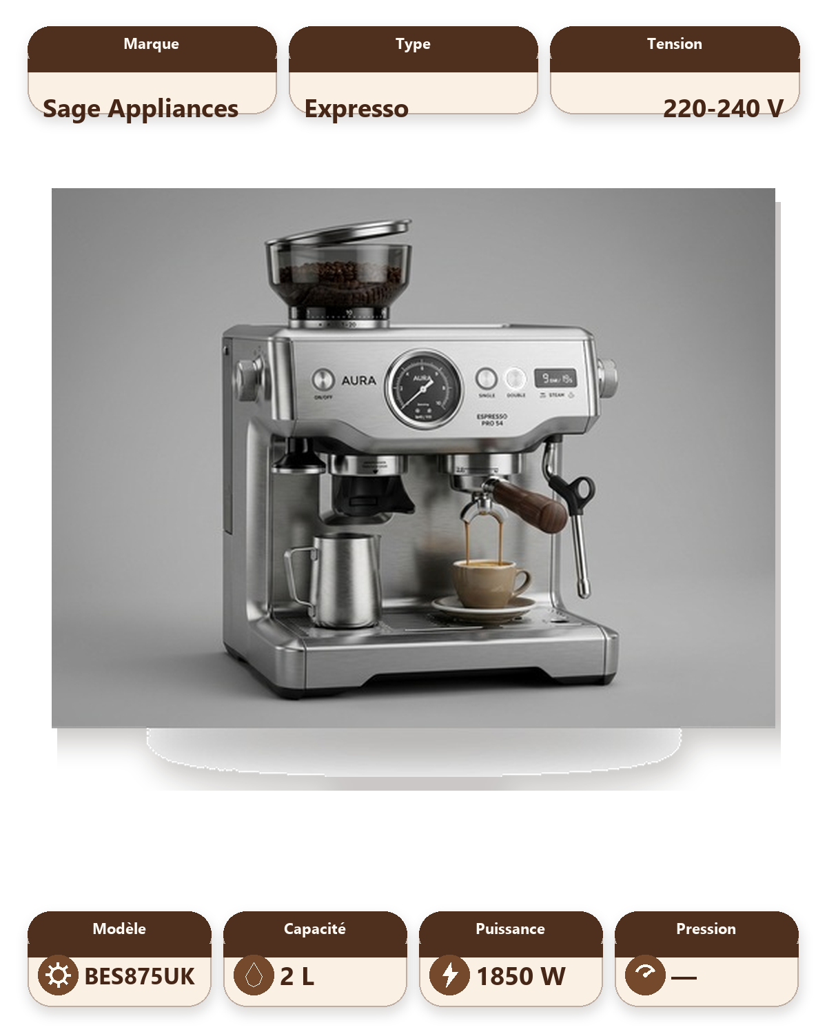 The Barista Express Espresso Machine - Brushed Stainless Steel
