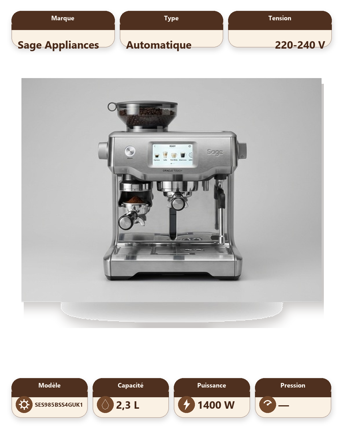 The Oracle Jet Espresso Machine - Brushed Stainless Steel